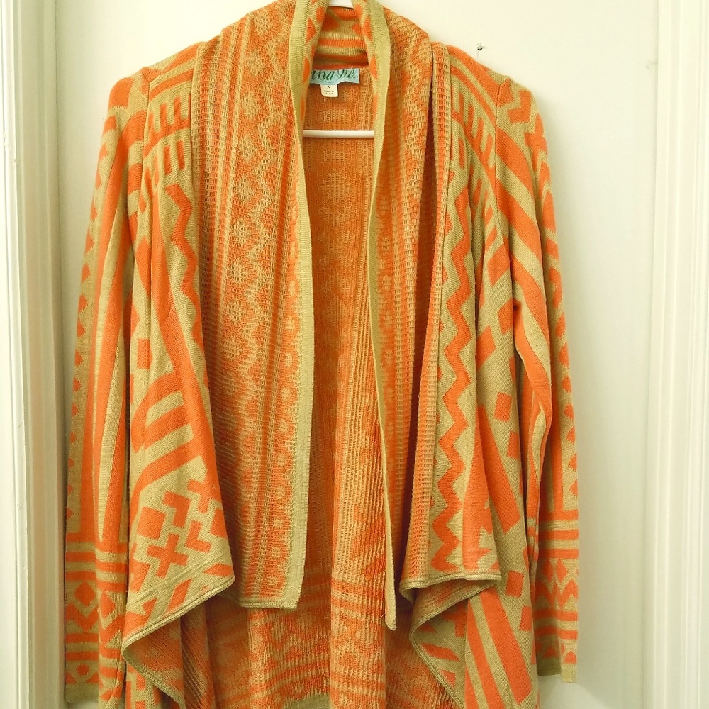 Dina Be Boho Print Draped Cardigan - Small